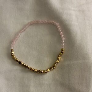 Elegant Pink and Gold Beaded Bracelet